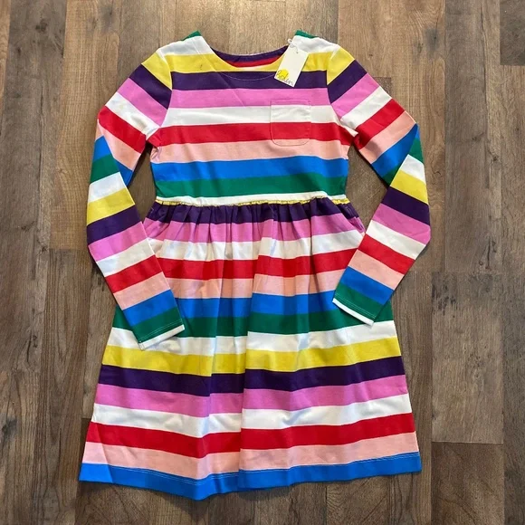 Mini Boden | Dresses | Boden Multi Rainbow Stripe Dress 112y | Poshmark
